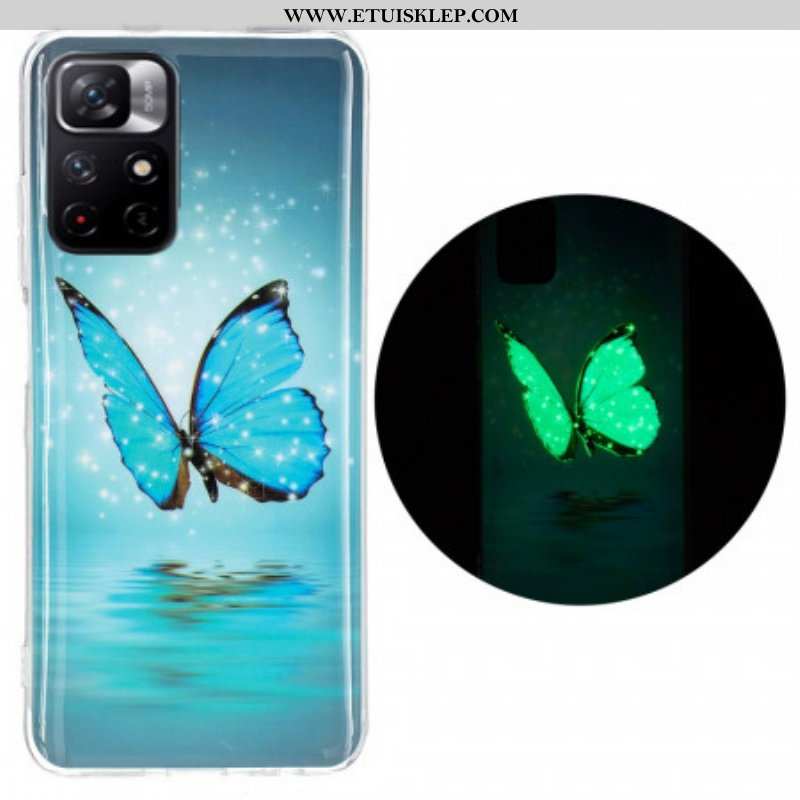 Etui do Xiaomi Redmi Note 11 Pro Plus 5G Fluorescencyjny Niebieski Motyl